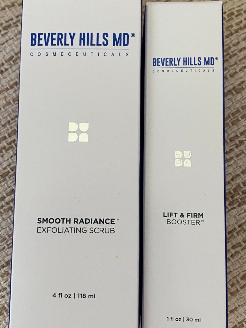 BEVERLY HILLS MD TWO Pc Set of 1 Lift & Firm & 1 Smooth Rad. Exfo Scrub NEW